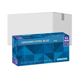 ARNOMED Nitril Blue XTRA LONG Einmalhandschuhe, puderfrei, blau 1 Karton (10 Packungen × 100 Stück), Xl