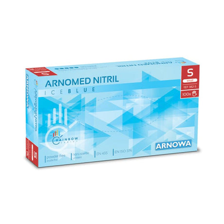 ARNOMED Nitril Ice Blue Einmalhandschuhe, puderfrei, hellblau S / Packung (100 Stück)