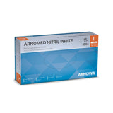 ARNOMED Nitril White Einmalhandschuhe, puderfrei, weiß L / Packung (100 Stück)