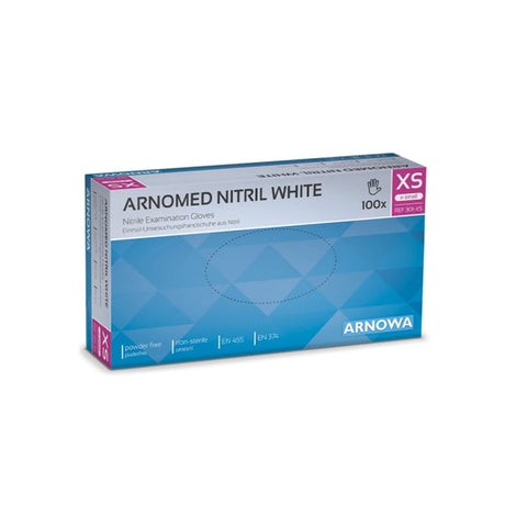 ARNOMED Nitril White Einmalhandschuhe, puderfrei, weiß XS / Packung (100 Stück)