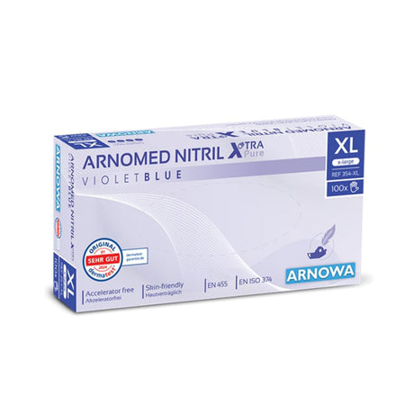 ARNOMED Nitril XTRA PURE Einmalhandschuhe, puderfrei, violett 1 Packung (100 Stück), Xl