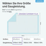 ARNOMED SUPERDRY PLUS Krankenunterlagen, 5-lagig 1 Beutel = 30 Stück, Maße: 60 x 40 cm