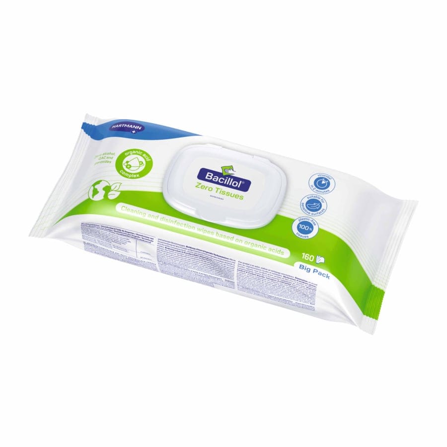 Bacillol Zero Tissues Flächendesinfektionstücher 160 Tücher Big Pack 20 x 18 cm