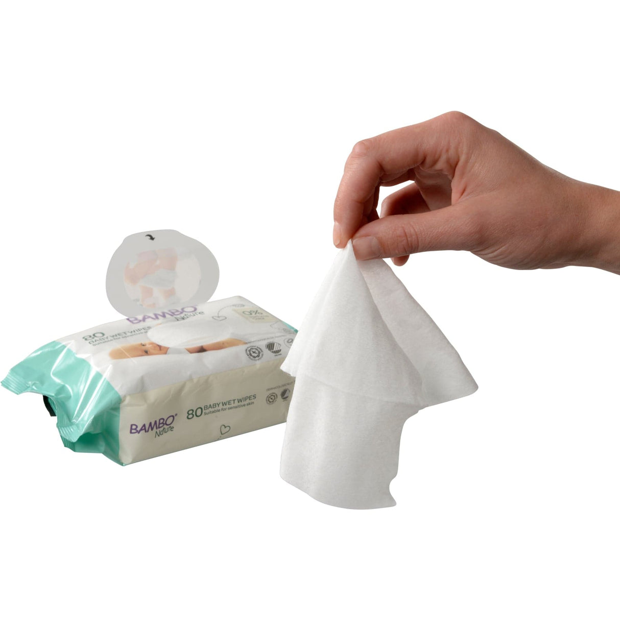 Bambo® Nature Baby Feuchttücher, Haftklebeverschluss