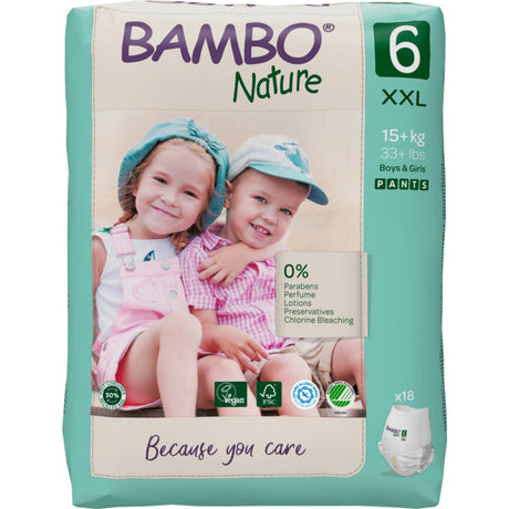 Bambo® Nature Pants Windeln, Größe 6, 15+ kg Größe 6, 15 kg, 1 Karton (5 Packungen × 18 Stück)