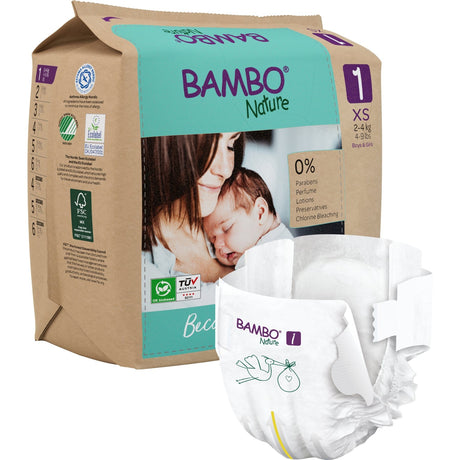 Bambo® Nature Windeln, Größe 1, 2-4 kg