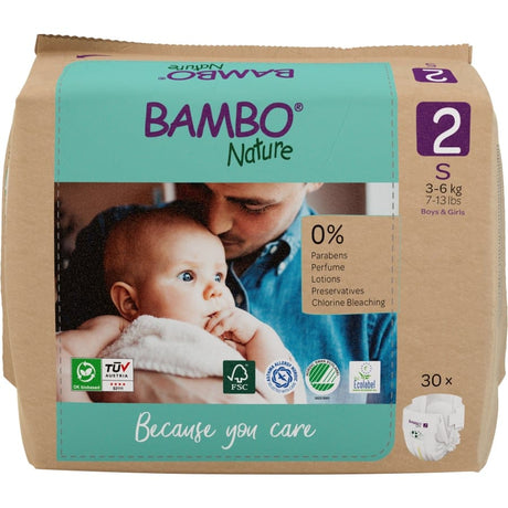 Bambo® Nature Windeln, Größe 2, 3 - 6 kg