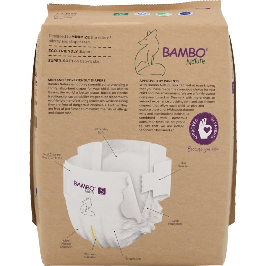 Bambo® Nature Windeln, Größe 5, 12 - 18 kg