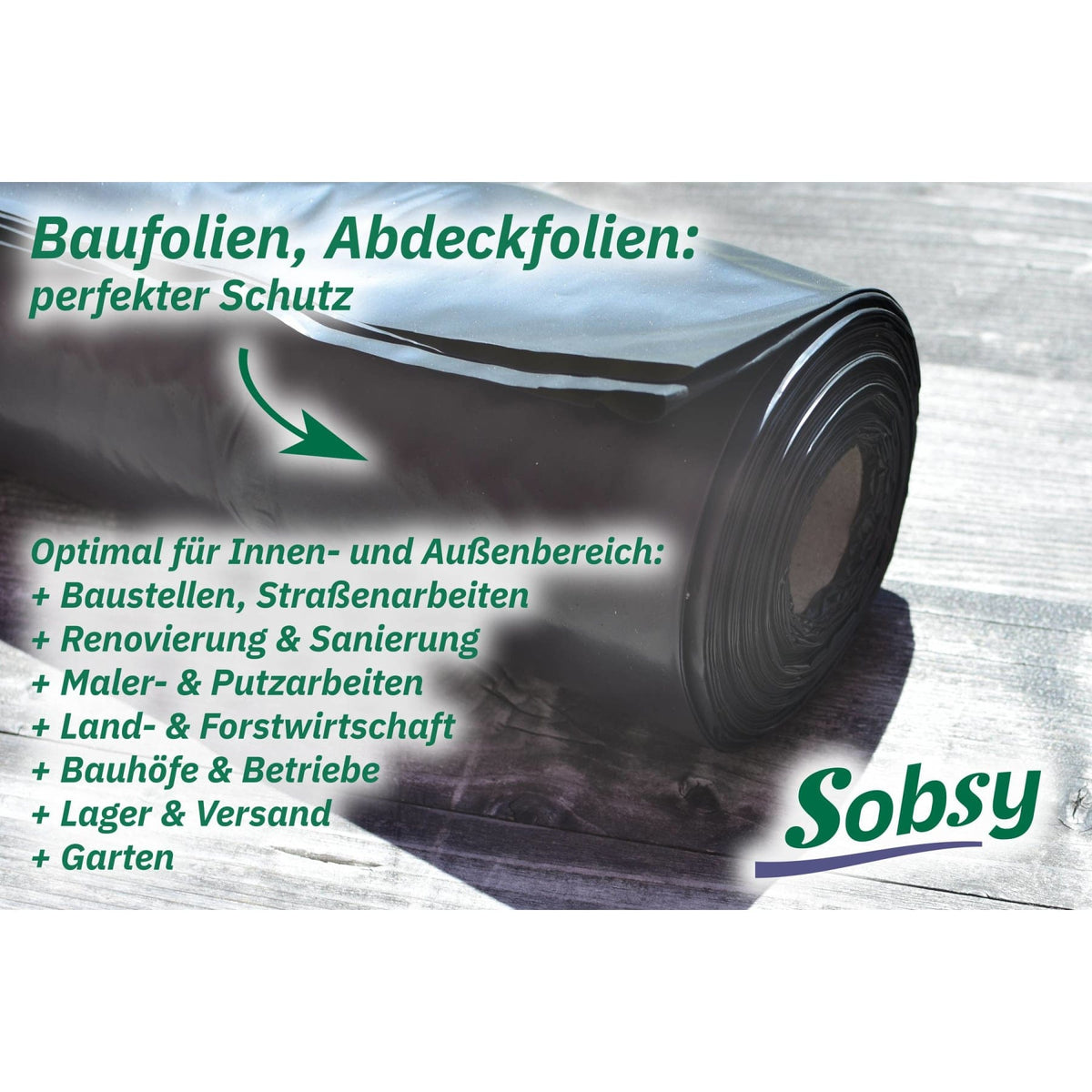 Baufolie LDPE-Regenerat, 100% Recyclingmaterial