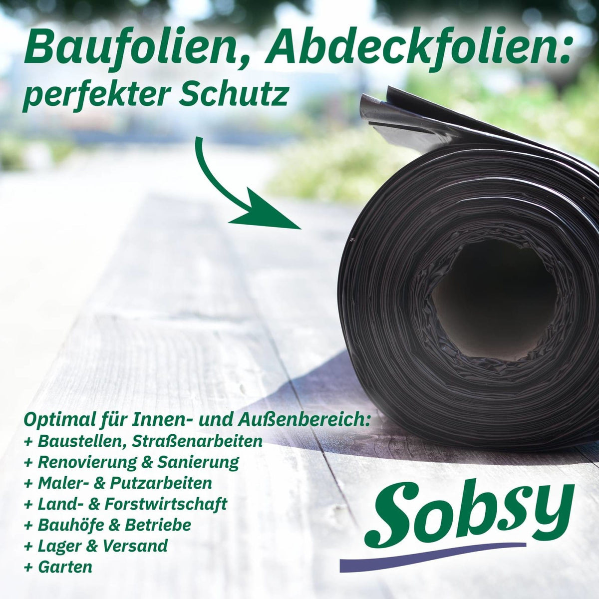 Baufolie LDPE-Regenerat, 100% Recyclingmaterial