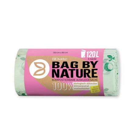 Bio-Müllbeutel, 100 % kompostierbar 1 Rolle (5 Stück × 120 l)