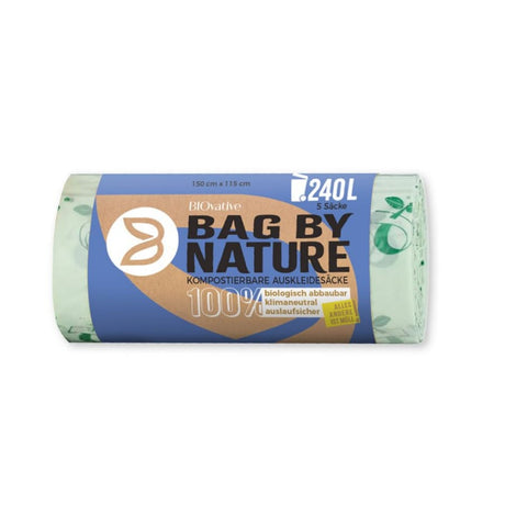 Bio-Müllbeutel, 100 % kompostierbar 1 Rolle (5 Stück × 240 l)