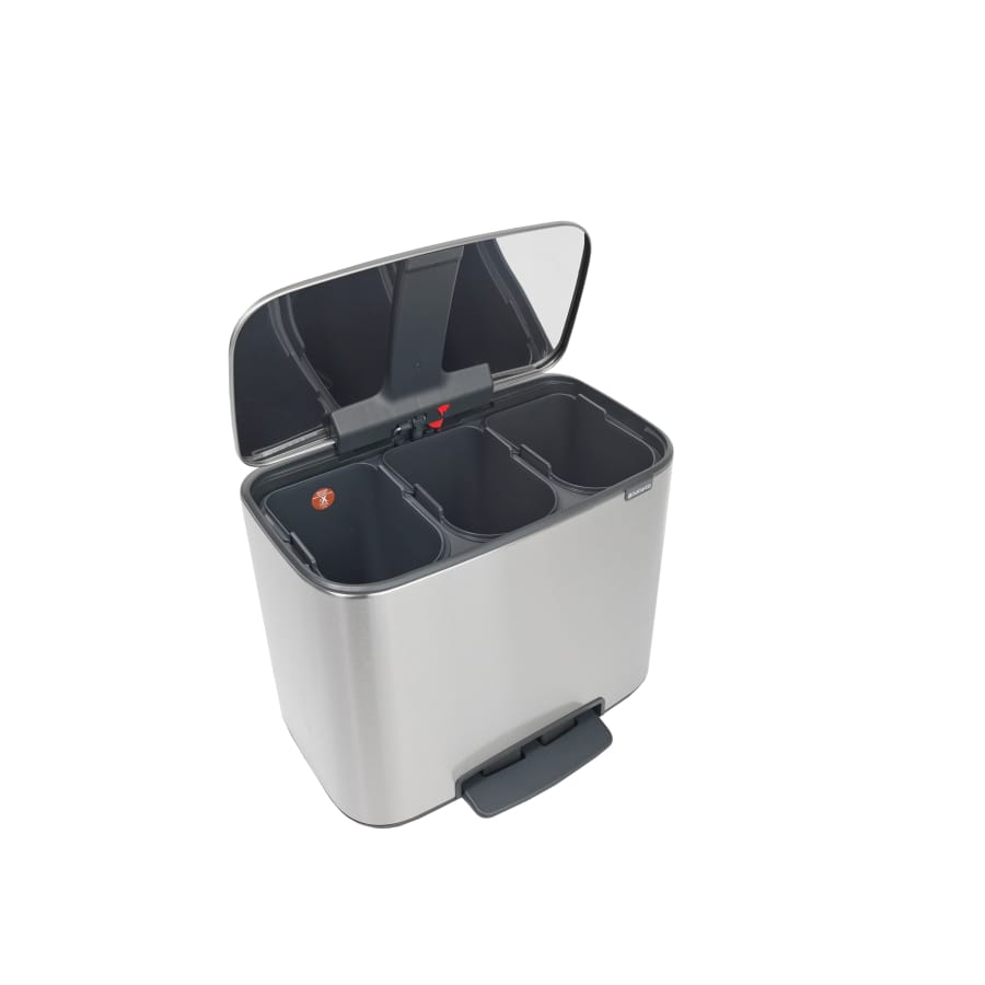 Brabantia Bo Treteimer, 3 x 11 Liter matt steel fingerprint proof