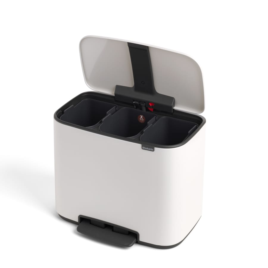 Brabantia Bo Treteimer, 3 x 11 Liter weiß