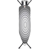 Brabantia Bügeltisch Größe B, 124 x 38 cm, Streckmetall, 4 Arbeitshöhen Titan Oval / Black