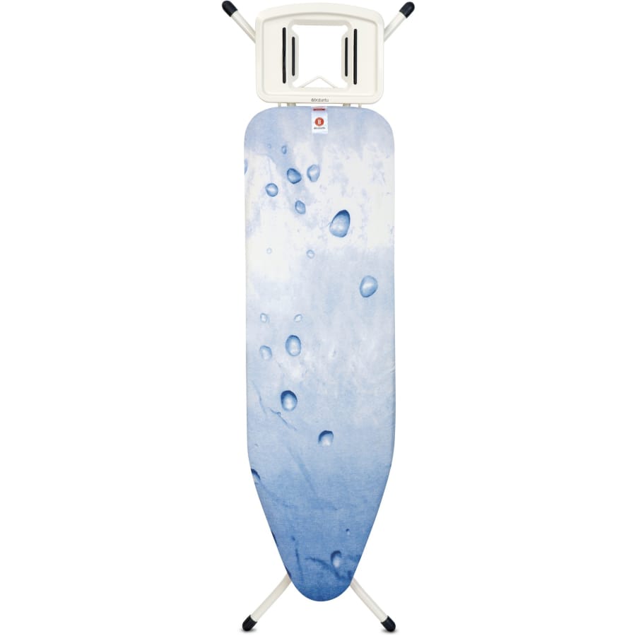 Brabantia Bügeltisch Solide Größe B, 124 x 38 cm, 7 Arbeitshöhen, Kindersicherung Ice Water / Fresh White