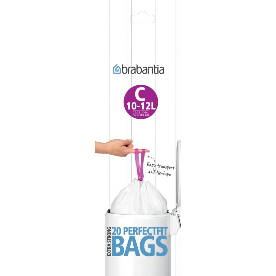 Brabantia (C) Müllbeutel, 10-12 Liter Karton (12 Rollen, 240 Beutel)
