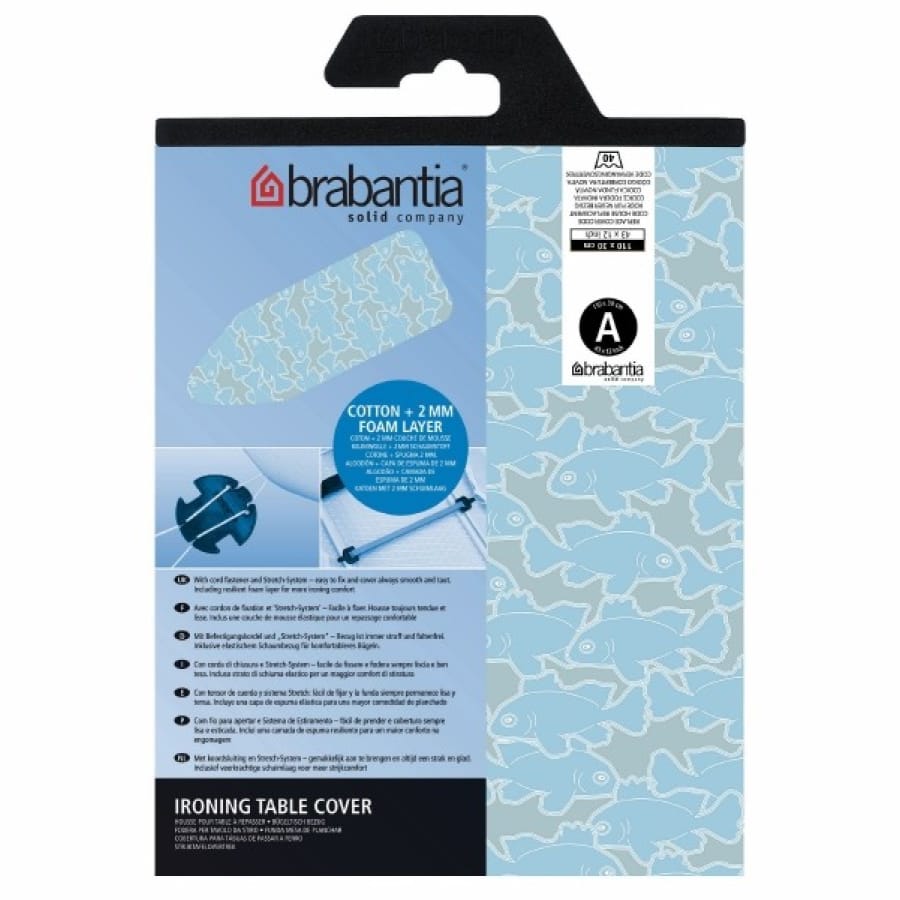 Brabantia Ersatz-Bügeltischbezug Größe A, 110 x 30 cm, Baumwolle, 2 mm Polster