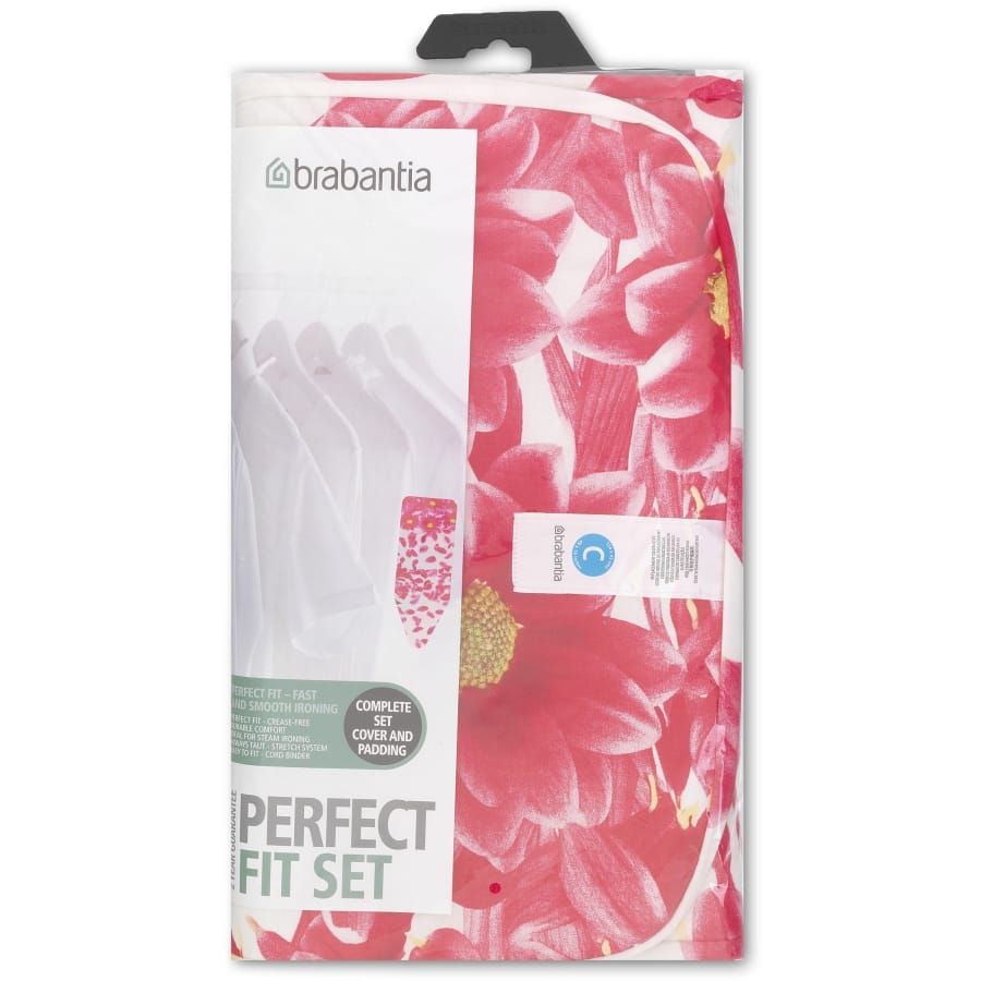 Brabantia Ersatz-Bügeltischbezug Größe C, 124 x 45 cm, Baumwolle, 8 mm Polster