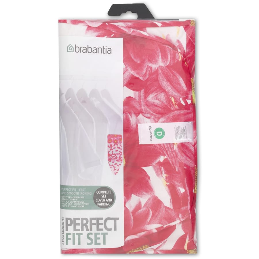 Brabantia Ersatz-Bügeltischbezug Größe D, 135 x 45 cm, Baumwolle, 8 mm Polster