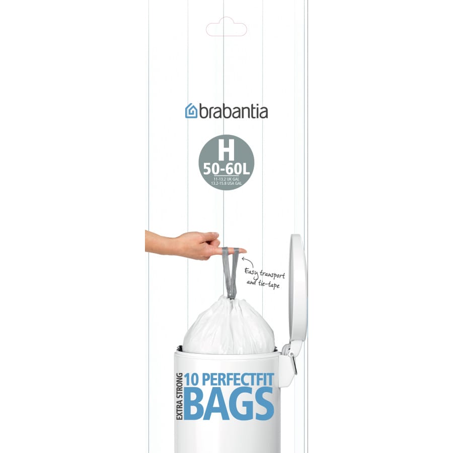 Brabantia (H) Müllbeutel, 50-60 Liter Karton (12 Rollen, 120 Beutel)