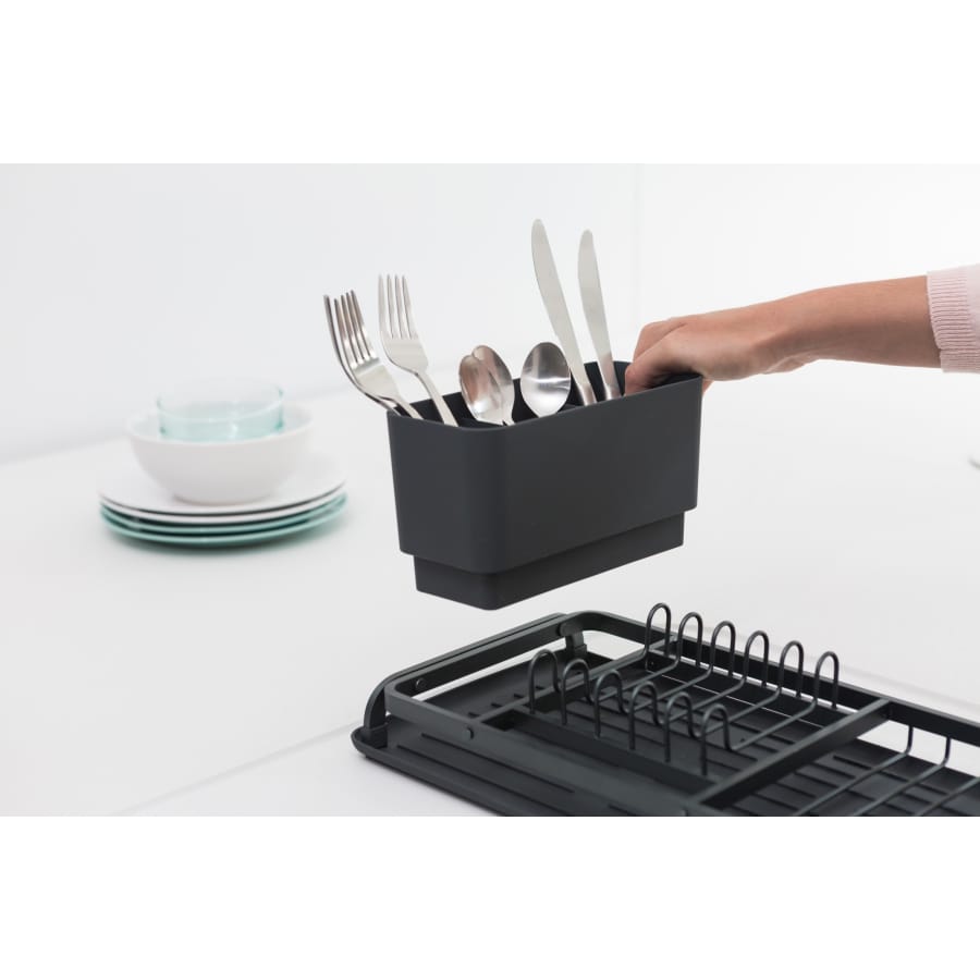 Brabantia Kompakt Abtropfgestell mit Besteckkorb, für 5 Teller