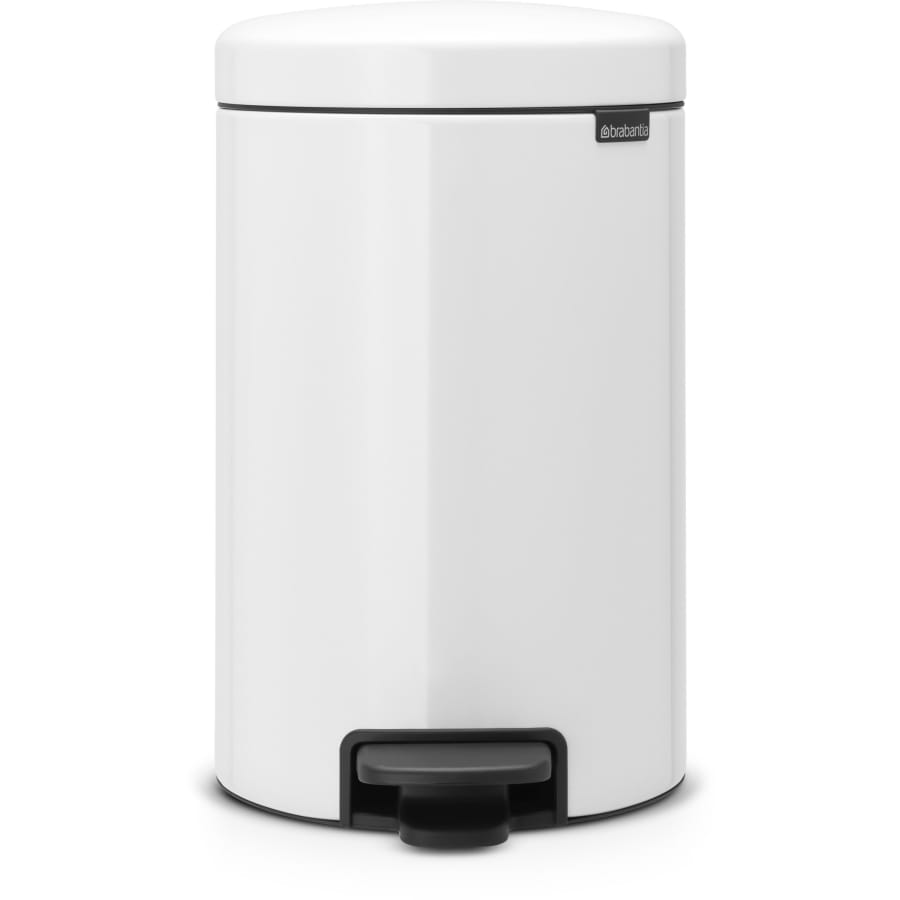 Brabantia NewIcon Treteimer, 12 Liter weiß mit zinkeinsatz