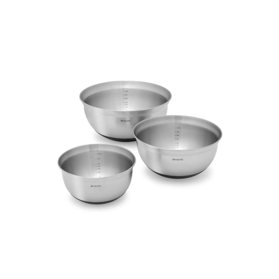 Brabantia Profile Rührschüssel-Set, 3-teilig, Edelstahl
