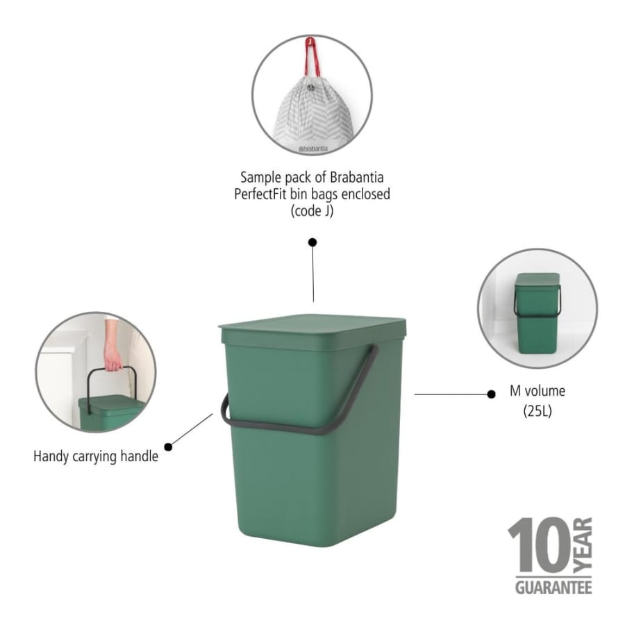 Brabantia Sort & Go Abfallbehälter, 25 Liter
