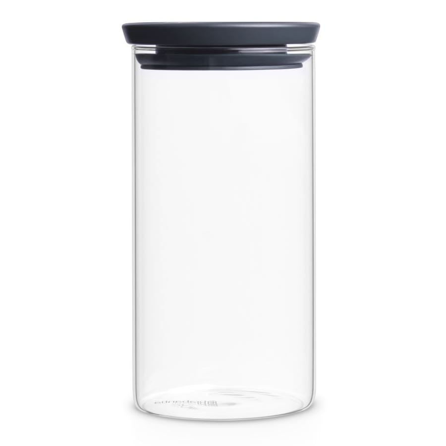 Brabantia stapelbarer Glasbehälter, transparent / grau 1,1 Liter
