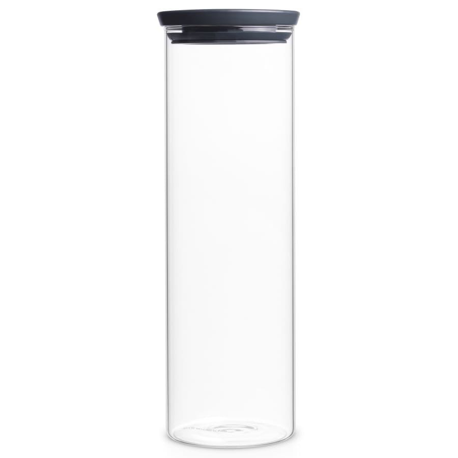 Brabantia stapelbarer Glasbehälter, transparent / grau 1,9 Liter