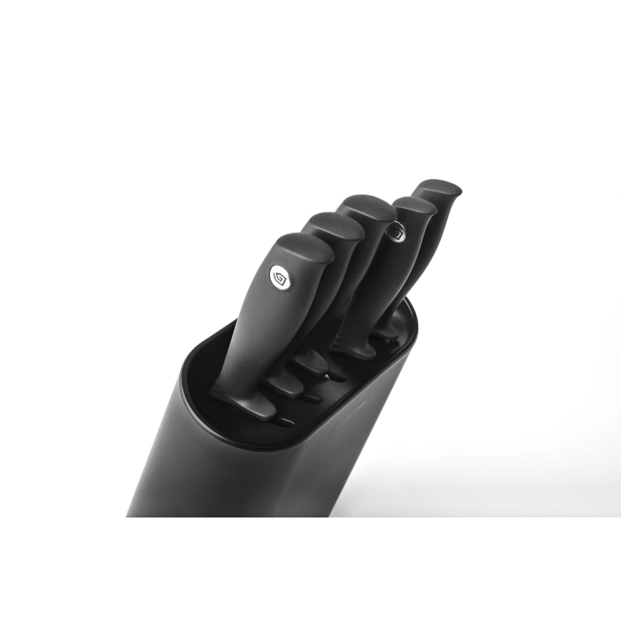 Brabantia TASTY+ Messerblock mit 5 Messern, 6-teilig, Dark Grey