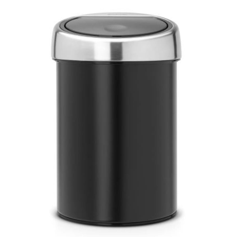 Brabantia Touch Bin Abfallbehälter, 3 Liter, zweifarbig mit Edelstahldeckel matt black