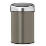 Brabantia Touch Bin Abfallbehälter, 3 Liter, zweifarbig mit Edelstahldeckel platinum