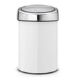 Brabantia Touch Bin Abfallbehälter, 3 Liter, zweifarbig mit Edelstahldeckel weiß