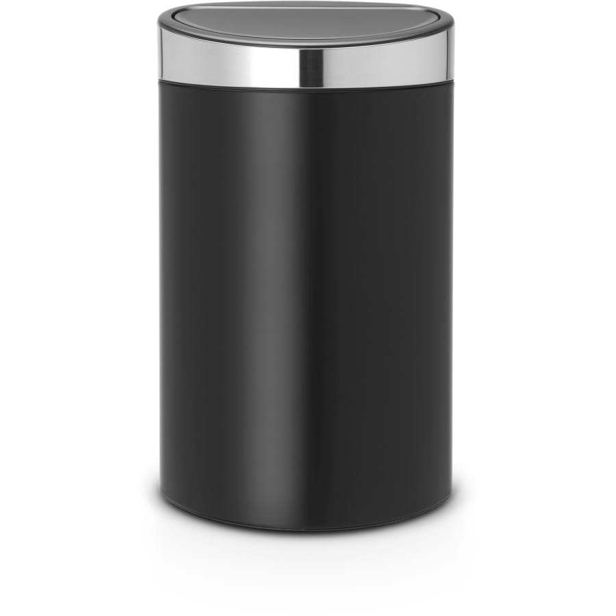 Brabantia Touch Bin New Abfalleimer, 40 Liter matt black mit matt steel deckel fingerprint proof