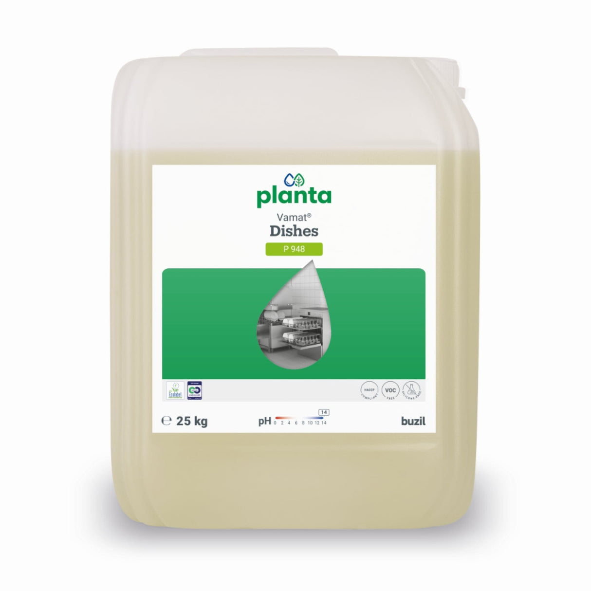 Buzil Planta Vamat Dishes P948 Geschirrspülreiniger alkalisch gewerblicher 25 kg