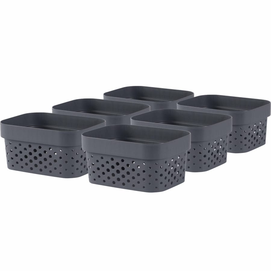 Curver INFINITY RECYCLING Box mit Lochmuster 1,4 Liter, dunkelgrau, Karton à 6