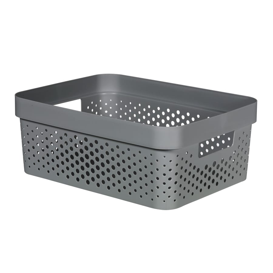 Curver INFINITY RECYCLING Box mit Lochmuster 11 Liter, dunkelgrau