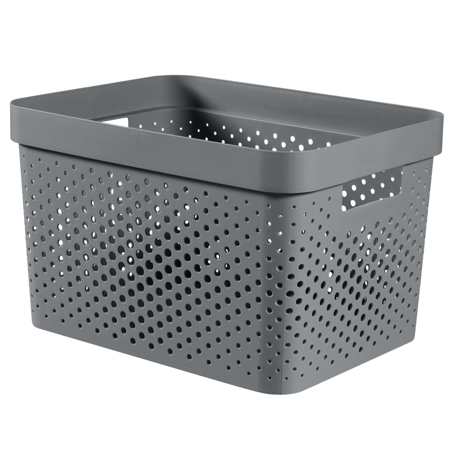 Curver INFINITY RECYCLING Box mit Lochmuster 17 Liter, dunkelgrau