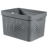 Curver INFINITY RECYCLING Box mit Lochmuster 17 Liter, dunkelgrau