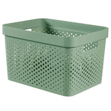 Curver INFINITY RECYCLING Box mit Lochmuster 17 Liter, kiefergrün