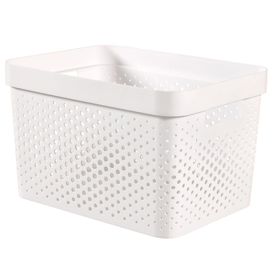 Curver INFINITY RECYCLING Box mit Lochmuster 17 Liter, weiß