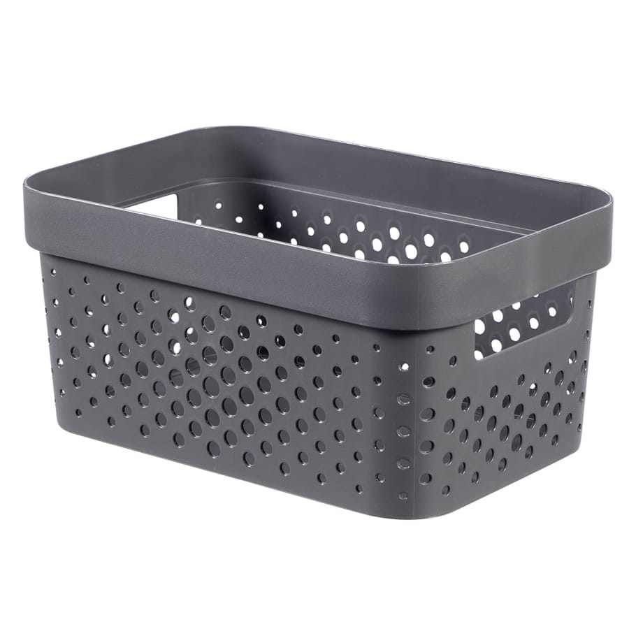 Curver INFINITY RECYCLING Box mit Lochmuster 4,5 Liter, dunkelgrau, Karton à 5