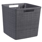 Curver JUTE RECYCLING Aufbewahrungskorb Cube, 17 Liter, deep shadow