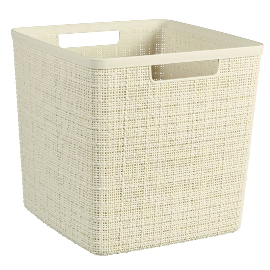 Curver JUTE RECYCLING Aufbewahrungskorb Cube, 17 Liter, off white