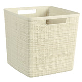 Curver JUTE RECYCLING Aufbewahrungskorb Cube, 17 Liter, off white
