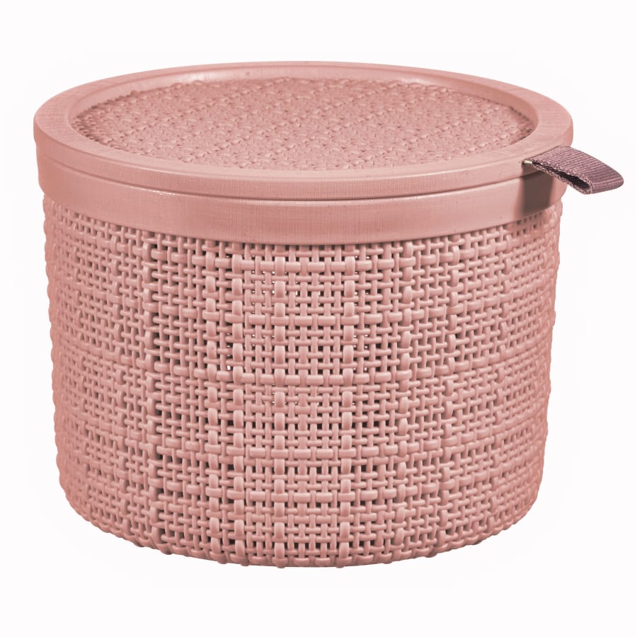 Curver JUTE RECYCLING Aufbewahrungskorb rund, 2 Liter, rosa