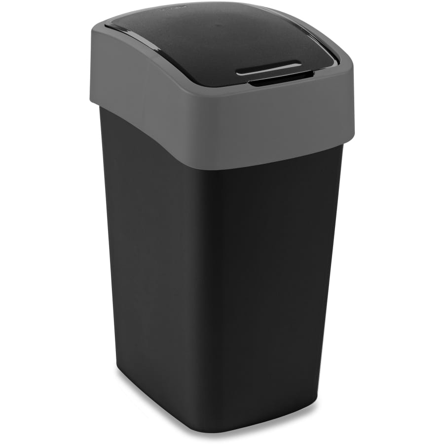 Curver Mülleimer Flip Bin 25 Liter, schwarz/soft grey