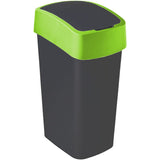 Curver Mülleimer Flip Bin 45 Liter, schwarz/grün